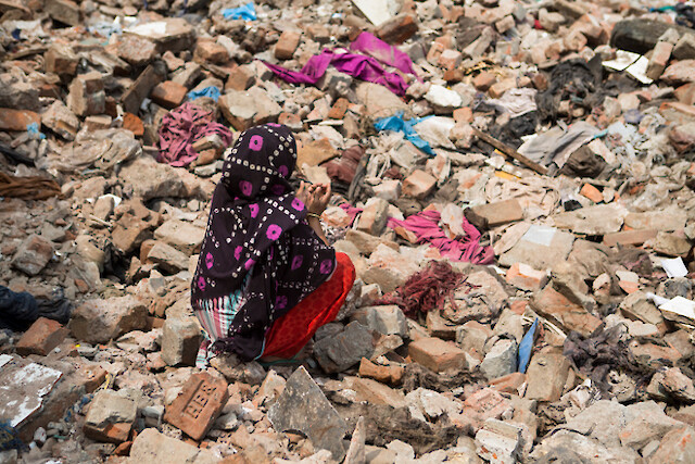 Grateful that she and her family survived, Firoza tries to find the time to visit the site of the building collapse to pray for the friends and colleagues who were not so lucky.