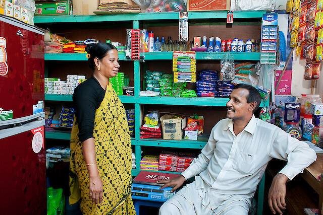 Nazma’s husband, Ahad, used to work as a security guard for another garment factory. “Nazma’s shop was doing well, so when I saw how demanding it was for my wife to run her own store, I decided to quit my job and help her,” he said.