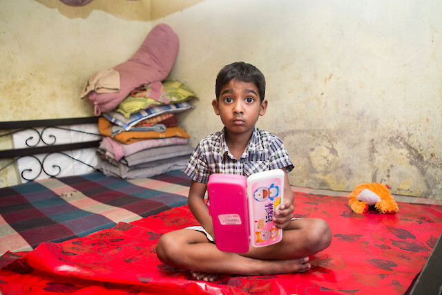 Abdul Iraj, 6, bears a striking resemblance to his father.