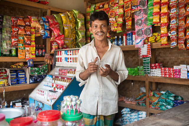 Nazibur helps to run the business but is happy to defer decision-making to the head of his household, Firoza.