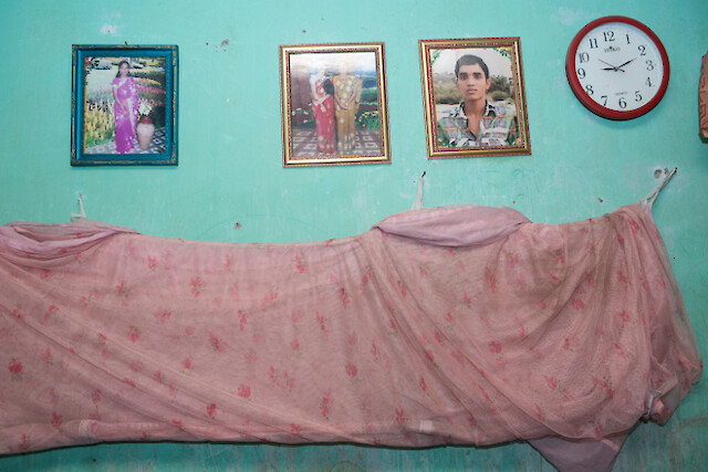 Siblings Arifa Khatun, 20, and Nur Karim, 18, (pictured far left and right respectively) used to work for Phantom on the same floor of Rana Plaza. The day the cracks appeared on the walls, Nur and Arifa did not want to go to work but managers threatened to confiscate their ID cards and withhold their salaries if they did not come in.