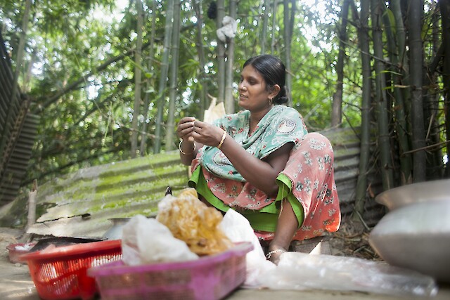 “Doing housework keeps me busy and helps me to get better,” Rahela said. She divorced her husband, a year before the Rana Plaza incident. As a single parent, she had been supporting her family on her own by working in the garments industry. Now it is important for her to find an alternate source of income. “I need to be able to support my family and raise my daughters,” she said.